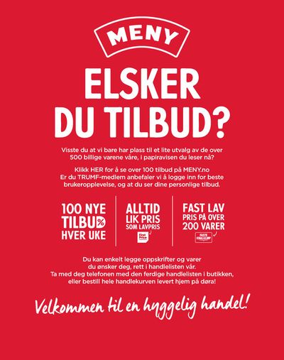Tilbud fra Supermarkeder i Eiksmarka | Meny Kundeavis de Meny | 19.5.2024 - 2.6.2024