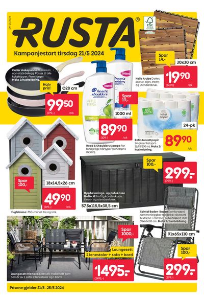 Tilbud fra Hjem og møbler i Sandefjord | Kampanjestart tirsdag 21/5 2024 de Rusta | 20.5.2024 - 3.6.2024
