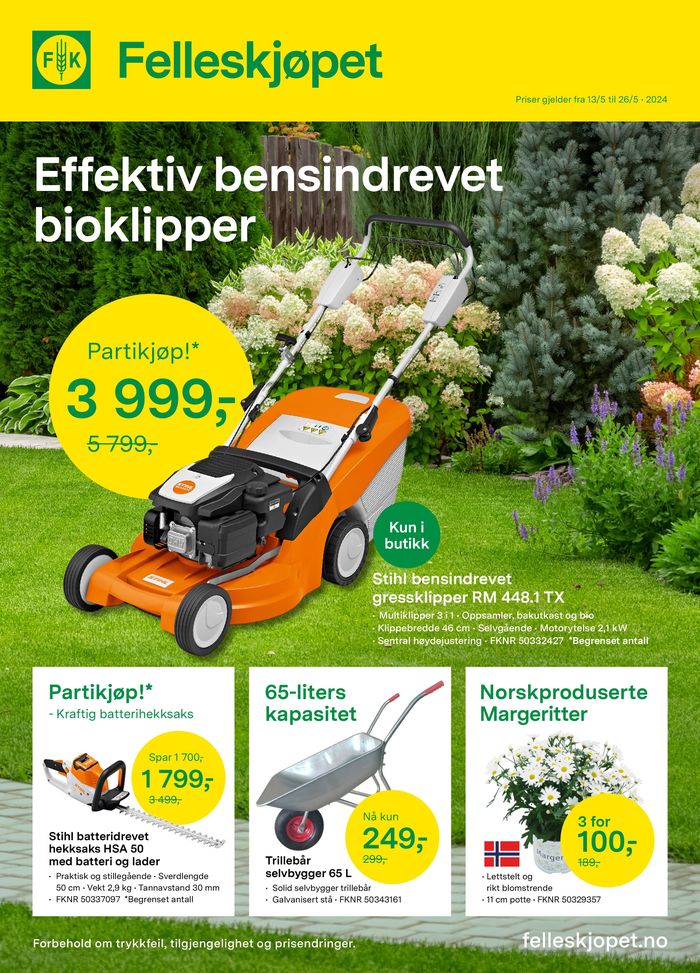 Felleskjøpet-katalog i Åndalsnes | Effektiv bensindrevet bioklipper | 21.5.2024 - 26.5.2024