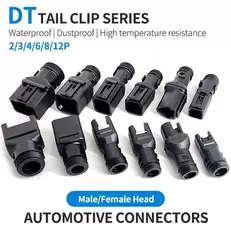 Tilbud: DT car connector tail clip connector 2-12P male and female fixed protective sheath corrugated pipe fixed clip harness tail clip kr 1443,74 på AliExpress
