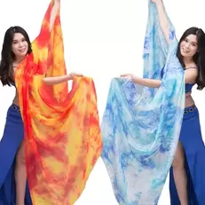 Tilbud: New 100% Veils Light Silk Belly Dance Hand Thrown Scarf Shawl Veil Silk 200cm 250cm 270cm Kids Adults Stage Performance 13 Color kr 152,23 på AliExpress