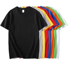 Tilbud: Solid Color T-shirt 8 Colors 2023 New Short Sleeve Men's/Women's Heavy Pound 220g Cotton White Crewneck Loose Top S-4XL kr 17,5 på AliExpress