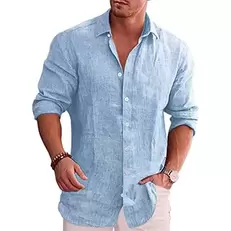 Tilbud: Cotton Linen Autumn Hot Selling Men's Long Sleeve Shirt Solid Color Casual Style Plus Size Men's Casual Linen Shirt kr 72,85 på AliExpress
