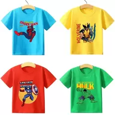 Tilbud: Marvels Children Cotton T Shirt Spidermans Boys Girls Clothes Wolverine Hulk Cartoon Tees Shirts Summer Tops cute baby Clothing kr 13,47 på AliExpress