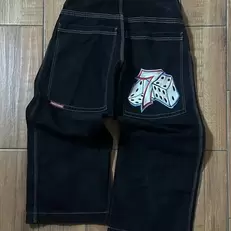 Tilbud: Jnco Baggy Jeans Hip Hop Rock Embroidery Pattern Men Women 2023 New Fashion Streetwear Retro Harajuku High Waist Wide Leg Jeans kr 248,03 på AliExpress