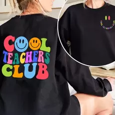 Tilbud: Cool Teacher Club Sweatshirt Women Pullover Teachers Day Sweatshirts Funny Back To School Clothing Harajuku Oversized Streetwear kr 73,41 på AliExpress