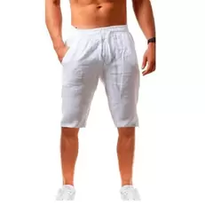 Tilbud: New Men's Cotton Linen Shorts Pants Male Summer Breathable Solid Color Linen Trousers Fitness Streetwear S-3XL kr 42,16 på AliExpress