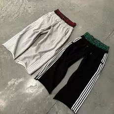 Tilbud: Y2K Fashion Simple Striped Casual Pants for Men and Women Retro Harajuku Loose Straight Pants High Waist Loose Hip Hop Sweatpant kr 210,92 på AliExpress