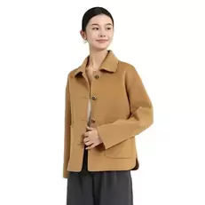 Tilbud: Classic Polo Collar 100% Pure Wool Women's Jacket Reversible Woolen Coat Single-Breasted Comfortable Coat Women's Clothing kr 809,77 på AliExpress