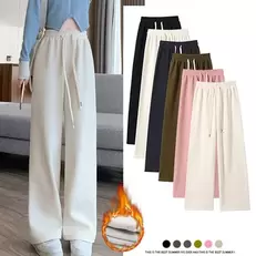 Tilbud: Women Long Pants Spring Autumn Women Elastic Waist Stright Long Wide leg pants 2024 Casual Female Long Pants Trousers kr 113,73 på AliExpress