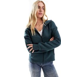 Tilbud: Nike Tech Fleece full zip hoodie in dark green kr 54 på Asos