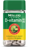 Tilbud: Möller's Pharma D-vitamin 80µg 150 tabletter kr 125 på Vitusapotek