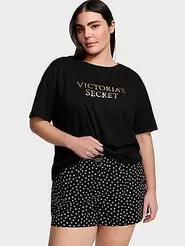 Tilbud: Cotton Short Tee-Jama Set kr 279,13 på Victoria's Secret