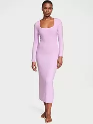 Tilbud: Ribbed Modal Long-Sleeve Slip Dress kr 251,2 på Victoria's Secret