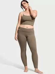 Tilbud: VS Cotton Yoga Mid-Rise Foldover Leggings kr 307,06 på Victoria's Secret