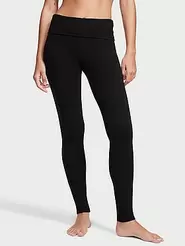 Tilbud: VS Cotton Yoga Mid-Rise Foldover Leggings kr 265,17 på Victoria's Secret