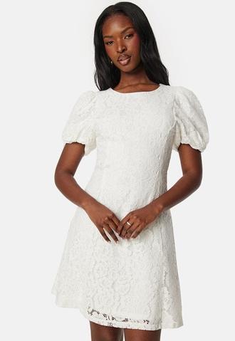 Tilbud: Vicava O-neck S/S Lace short dress kr 699 på Bubbleroom