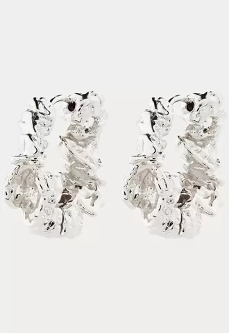 Tilbud: Act Recycled Hoop Earrings Sil kr 379 på Bubbleroom