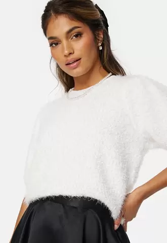 Tilbud: PCFee SS O-Neck Knit Top kr 499 på Bubbleroom