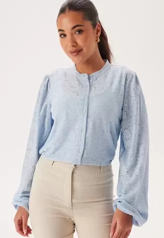 Tilbud: Long Sleeve Button Blouse kr 399 på Bubbleroom