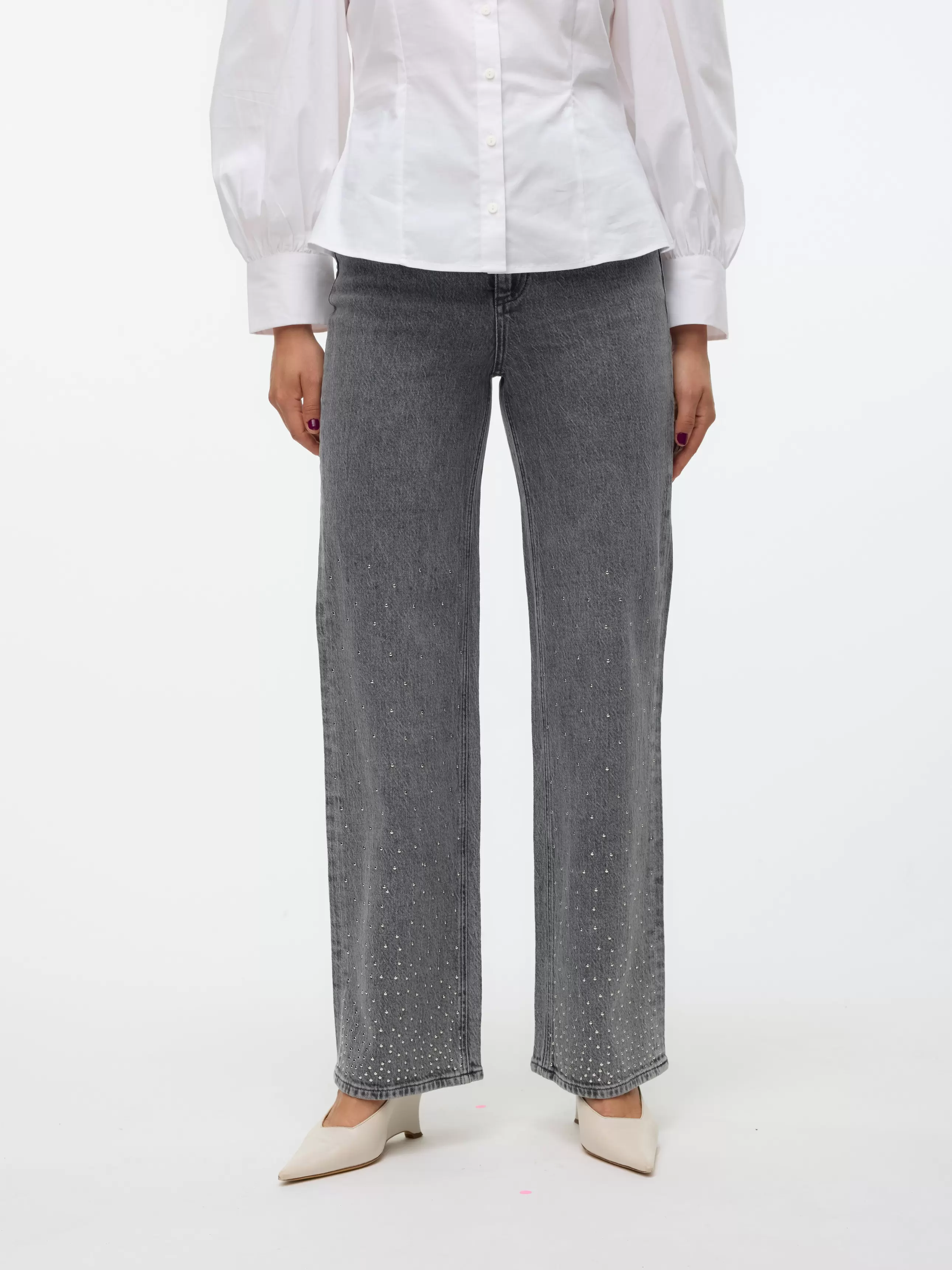 Tilbud: VMTESSA Høyt snitt Wide Leg Fit Jeans kr 699,95 på Vero Moda