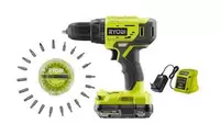 Tilbud: Ryobi drill R18DD4 One+ 18V kr 999 på Clas Ohlson