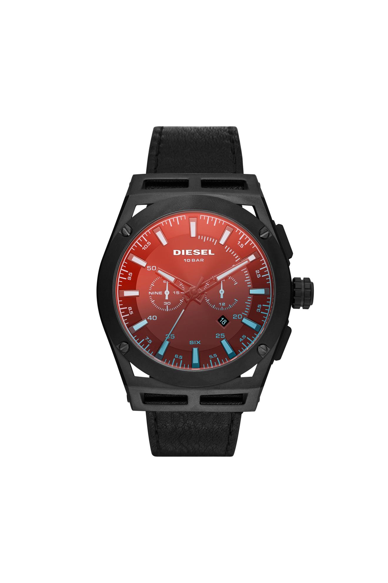 Tilbud: Timeframe chronograph black leather watch kr 1347 på Diesel