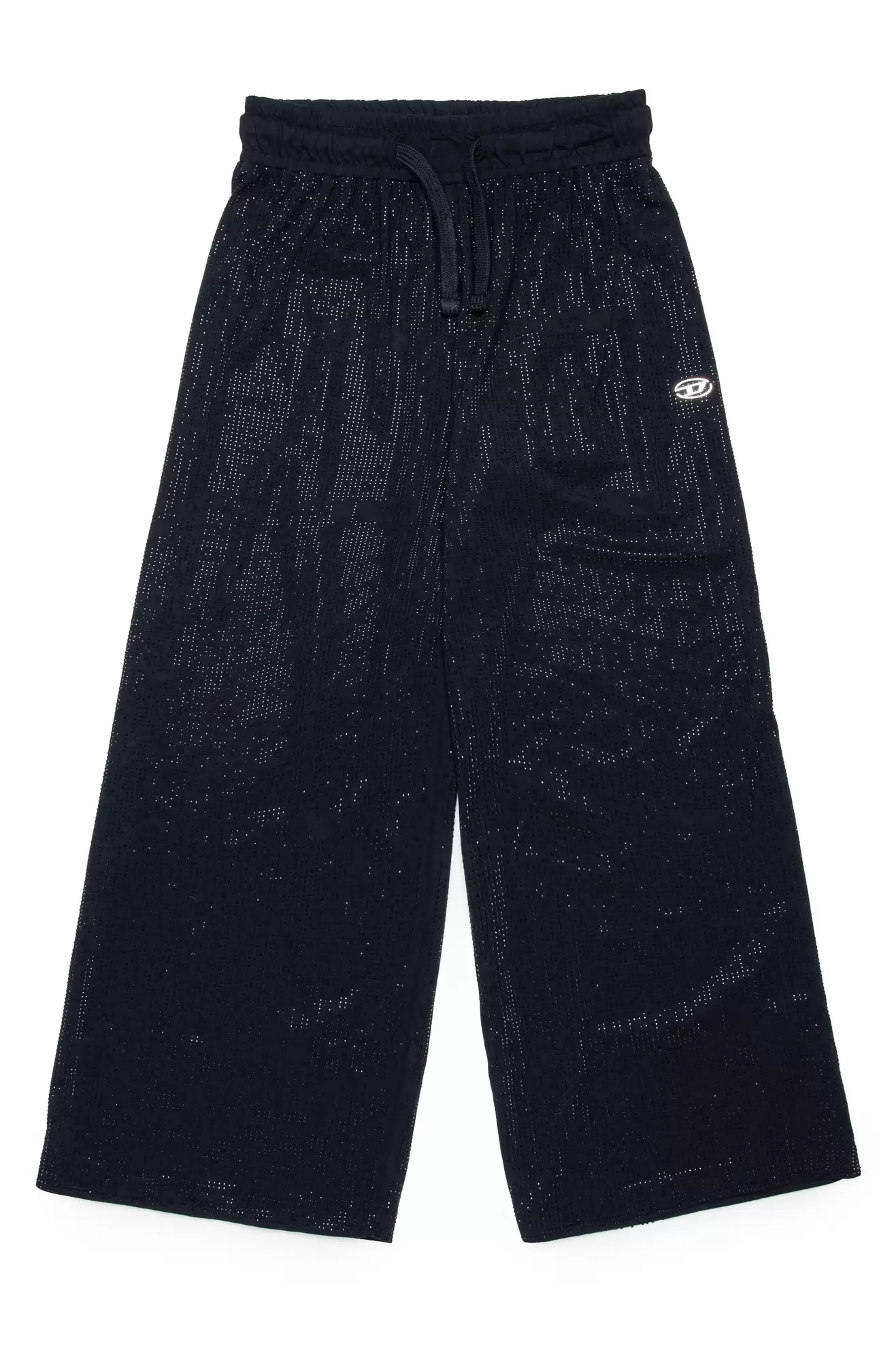 Tilbud: Cotton trousers with micro-rhinestones kr 3051 på Diesel