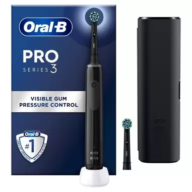 Tilbud: Oral-B Pro 3 Black + Travel case kr 799 på ELON