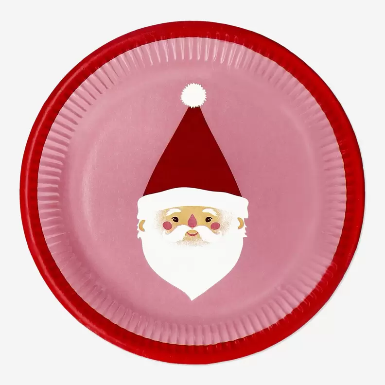 Tilbud: Disposable paper plates with santa - 8 pcs kr 25 på Flying Tiger Copenhagen