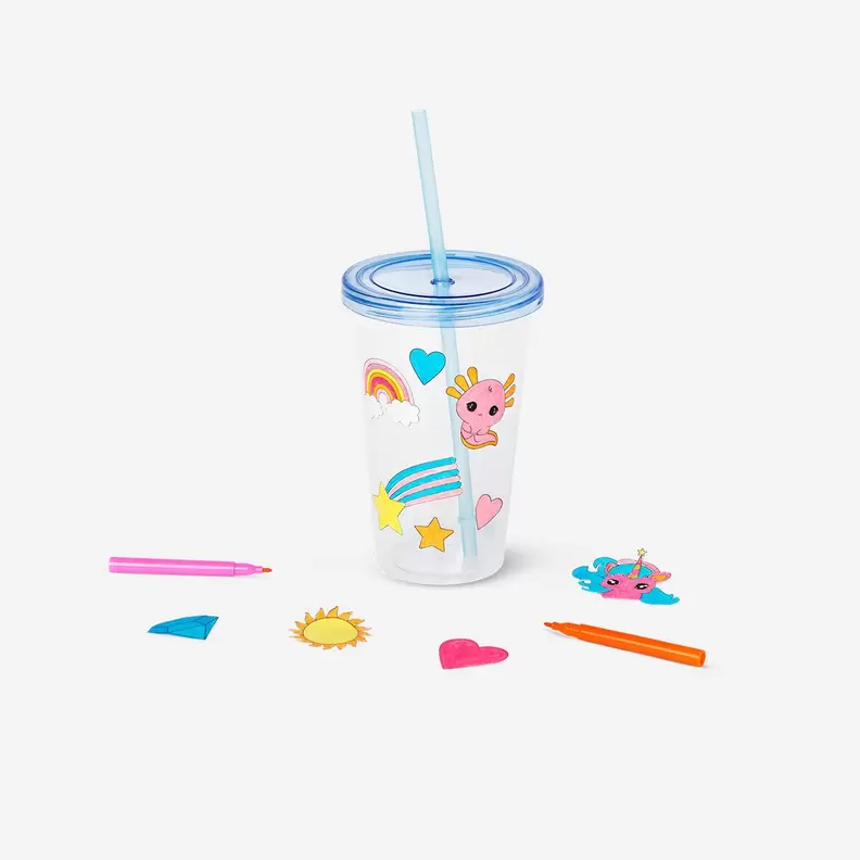 Tilbud: DIY portable cup with markers and stickers kr 80 på Flying Tiger Copenhagen