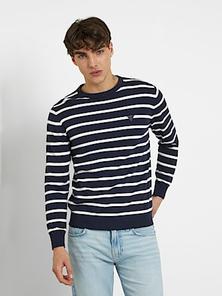 Tilbud: All over stripes sweater kr 1000 på Guess