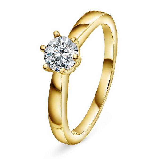 Tilbud: Olivia, Diamantring i 585 gult gull med diamant 0,50 ct kr 29999 på Gullfunn