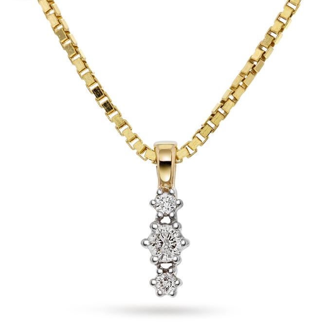 Tilbud: Nora, Smykke i 375 gult gull med diamanter 0,08 ct kr 2599 på Gullfunn