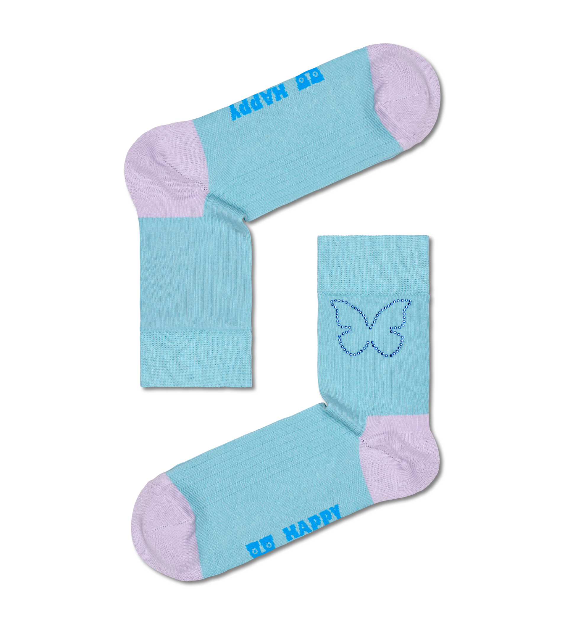 Tilbud: Butterfly Rhinestone 1/2 Crew Sock kr 11,2 på Happy Socks