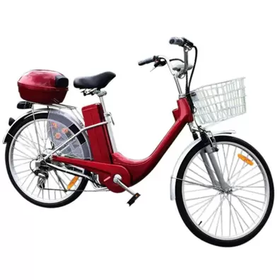 Tilbud: Elektrisk sykkel 250W 26" - Fran City - rød kr 6790 på Importpris