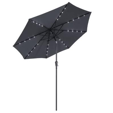 Tilbud: LED parasoll Miami aluminium Ø270cm - antrasitt kr 1859 på Importpris