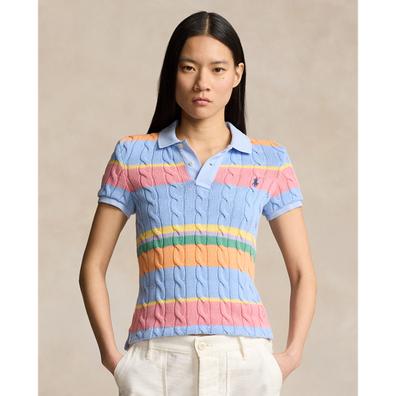 Tilbud: Slim Fit Cable-Knit Polo Shirt kr 2299 på Ralph Lauren
