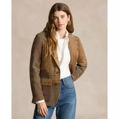 Tilbud: Patchwork Herringbone Tweed Blazer kr 15399 på Ralph Lauren