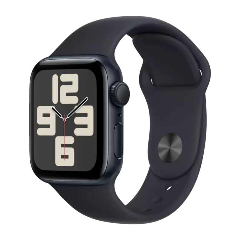 Tilbud: Apple Watch SE GPS 40 mm, Midnatt aluminium urkasse med, Midnatt Sport Band - S/M kr 3390 på POWER