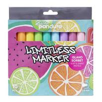 Tilbud: Limitless Markers Island Sorbet Set 10 – akrylpenner i frukt- og pastellignende farger kr 299,9 på Panduro