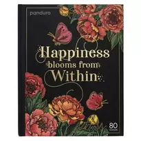 Tilbud: Malebok Happiness blooms from within, 20×25 cm, 40 ark / 80 motiv kr 109,9 på Panduro