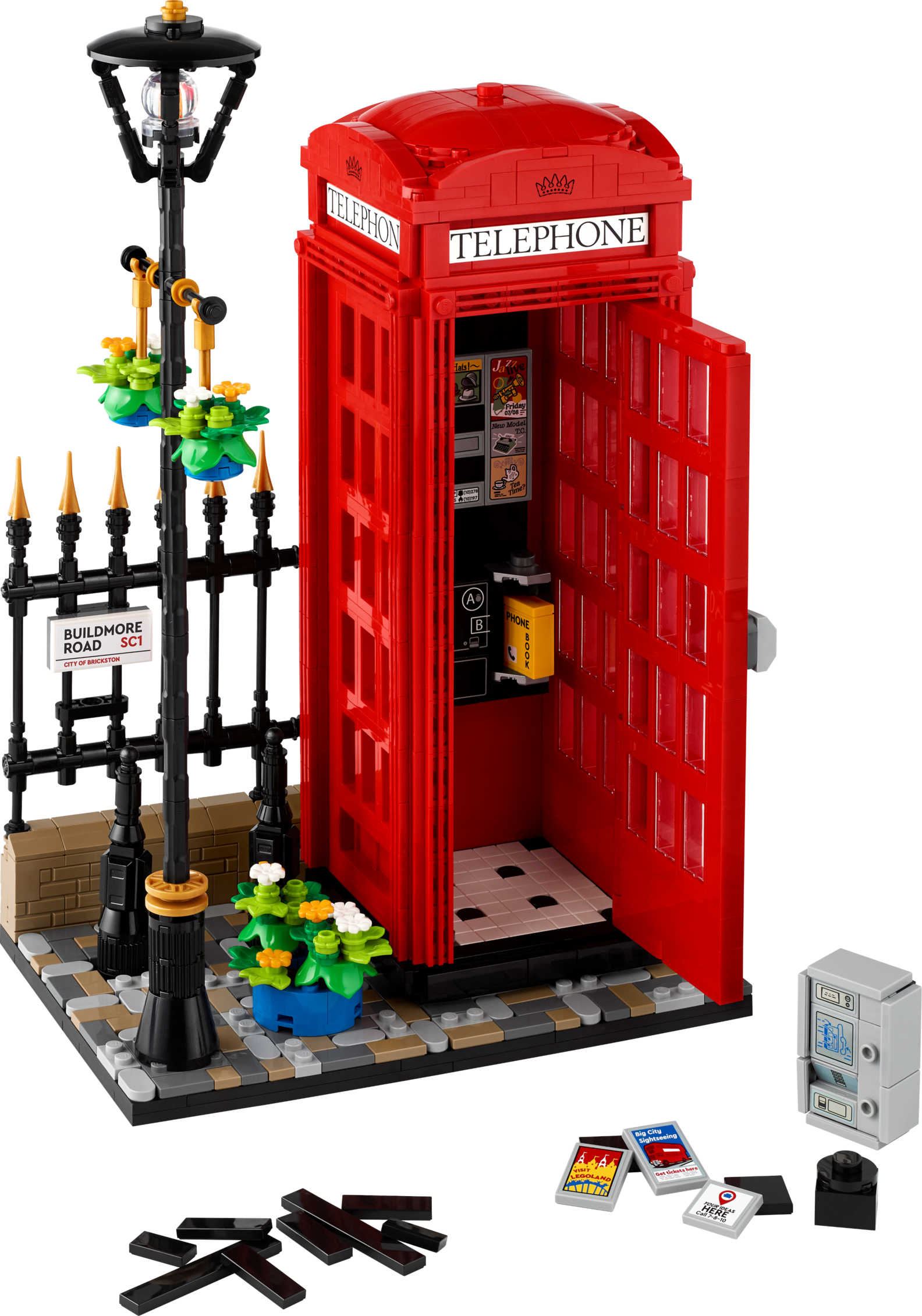 Tilbud: Rød telefonkiosk i London kr 1529,9 på Lego