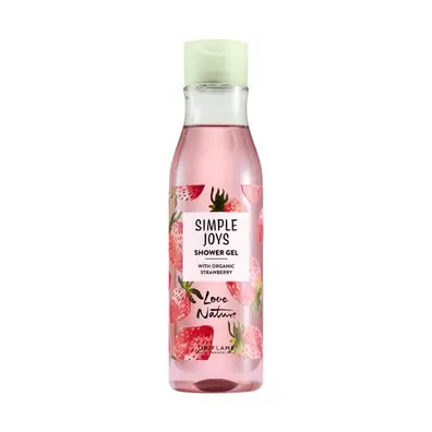 Tilbud: Simple Joys Shower Gel with Organic Strawberry kr 99 på Oriflame