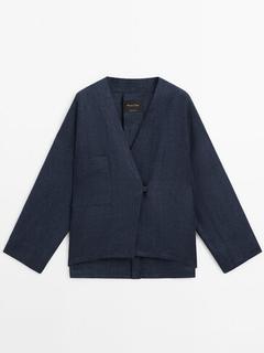 Tilbud: Kimono med lomme i 100 % lin og med krysset stil kr 1399 på Massimo Dutti