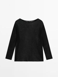 Tilbud: Løst strikket T-skjorte med lange ermer kr 659 på Massimo Dutti
